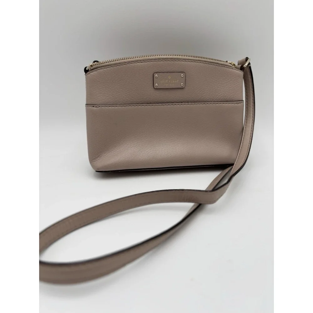 Kate Spade New York Pebbled Leather‎ Crossbody Bag Taupe Blush Adjustable Strap